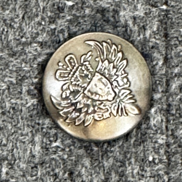 My Best Me Gray Wool Blend Jacket Ruffle Trim Floral Applique Medium - Picture 6 of 9